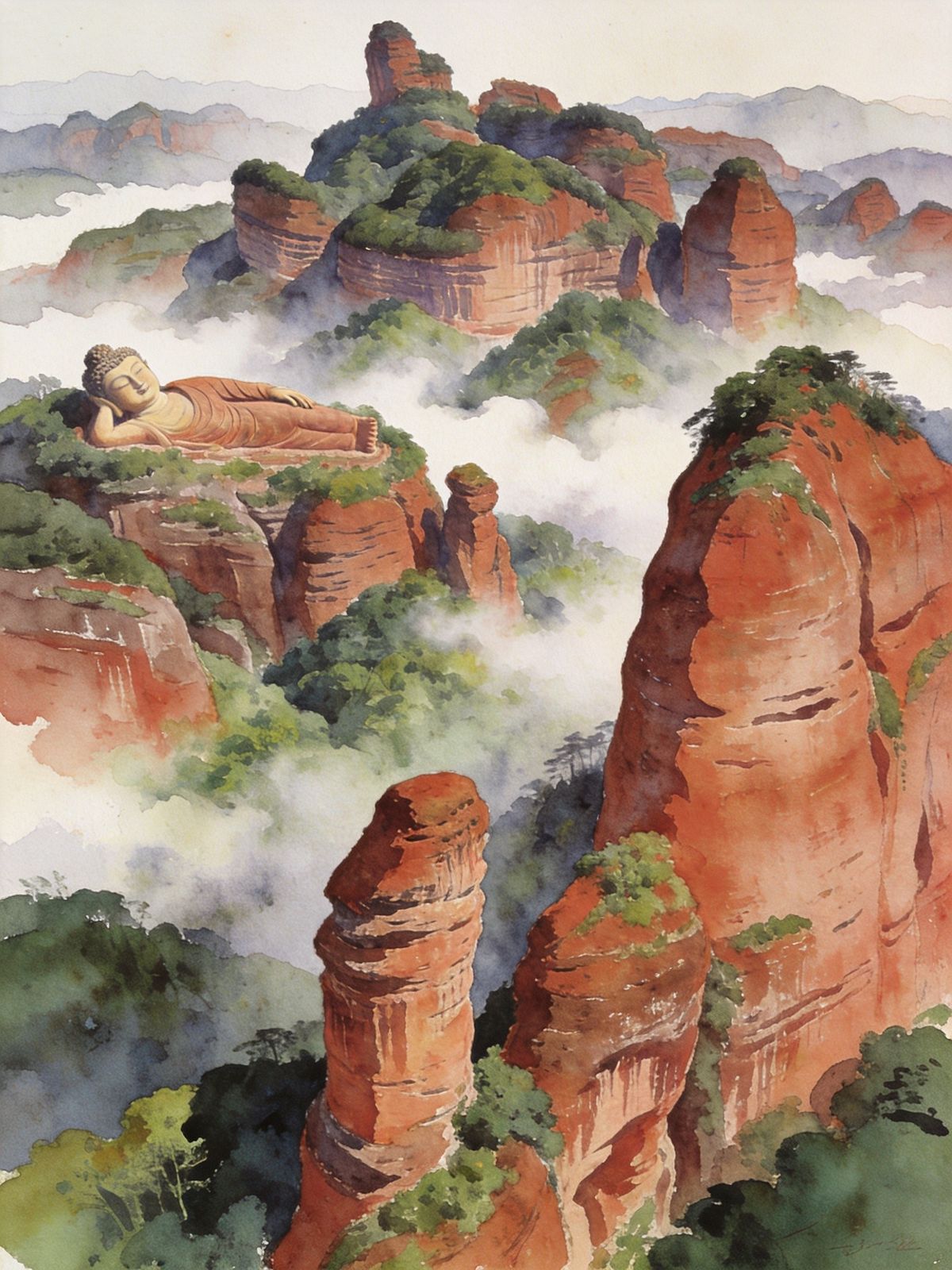 丹霞山红色群峰