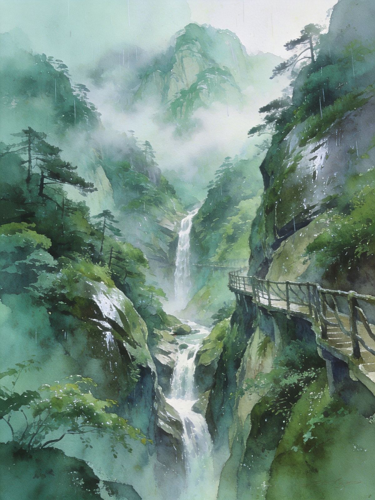 大别山天堂寨峡谷瀑布