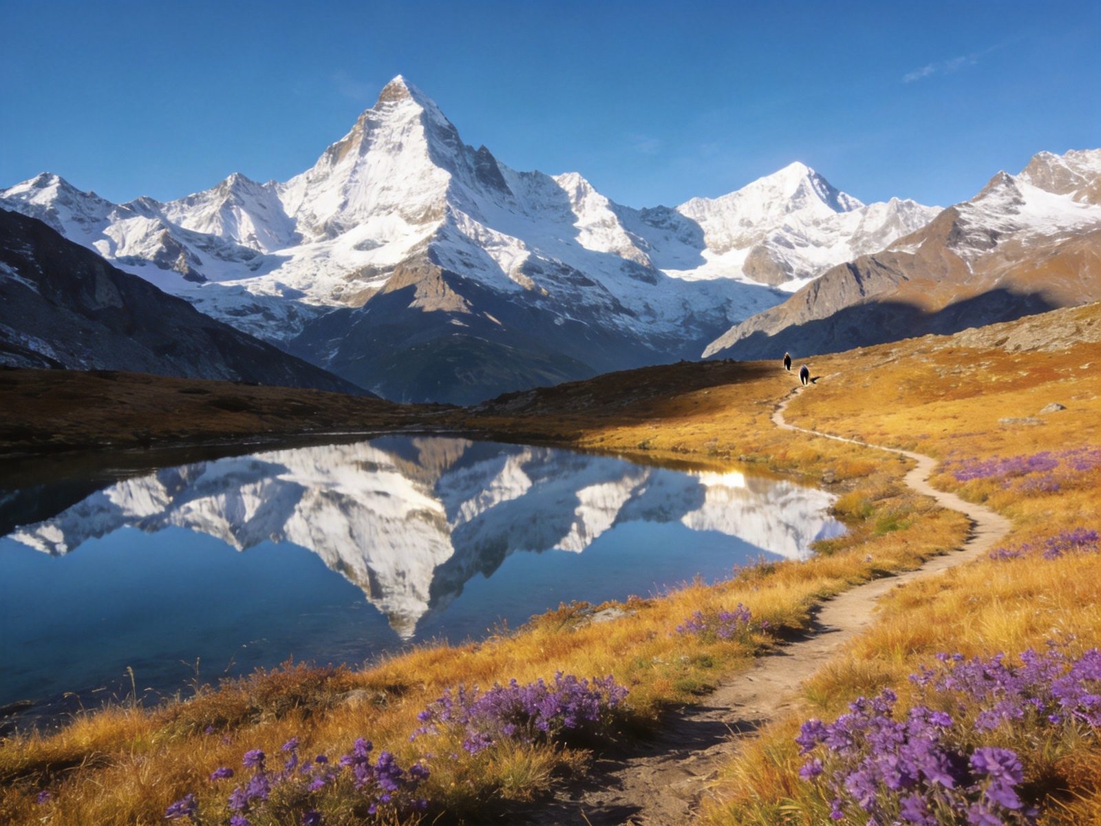 四姑娘山双桥沟雪山草地溪流的高山峡谷风光，蜀山皇后巍峨壮美