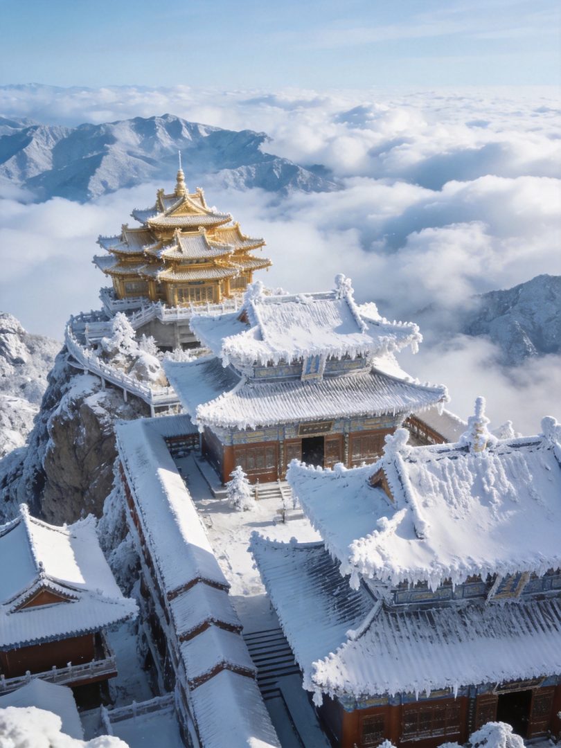 雪景金顶