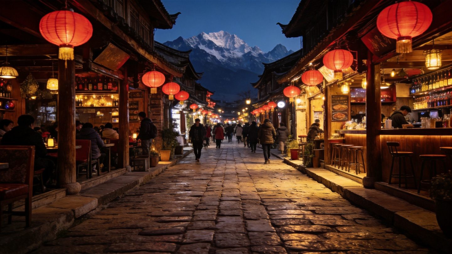 丽江古城夜景