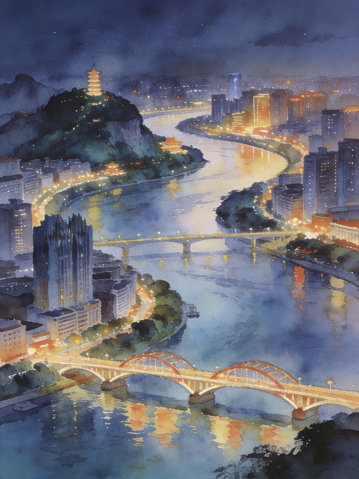柳江夜色