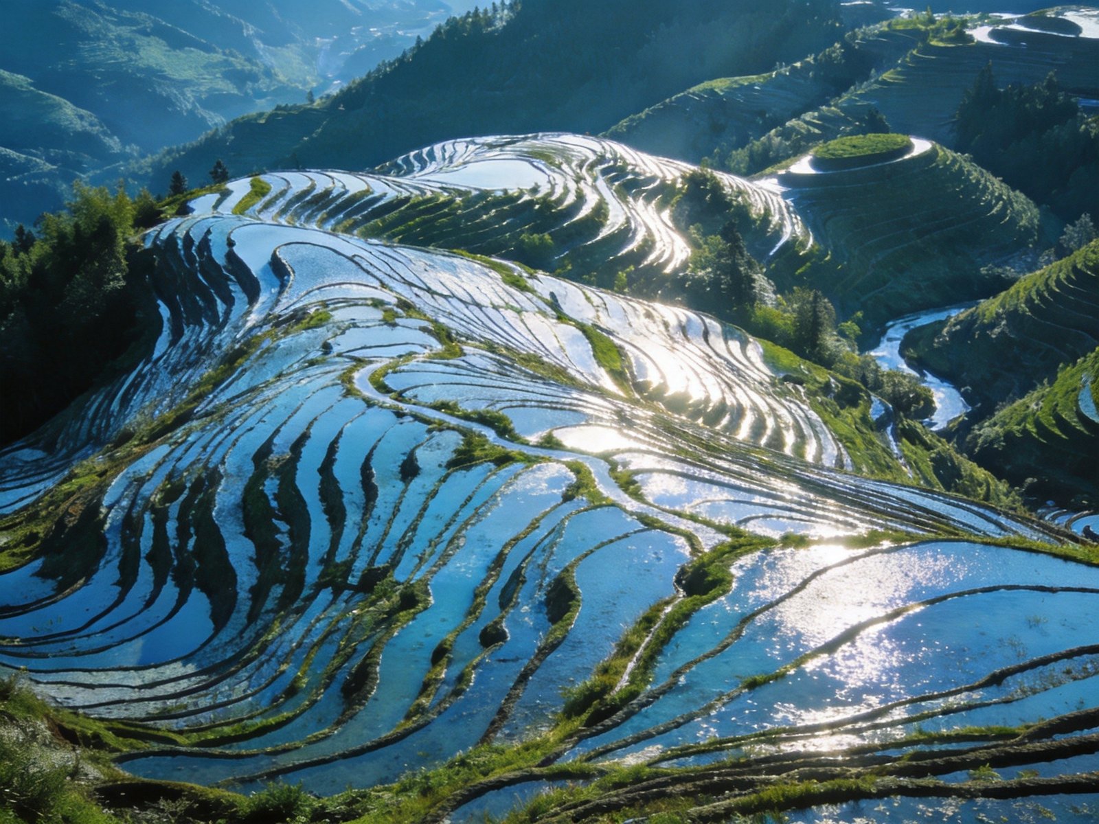 龙脊梯田层层叠叠
