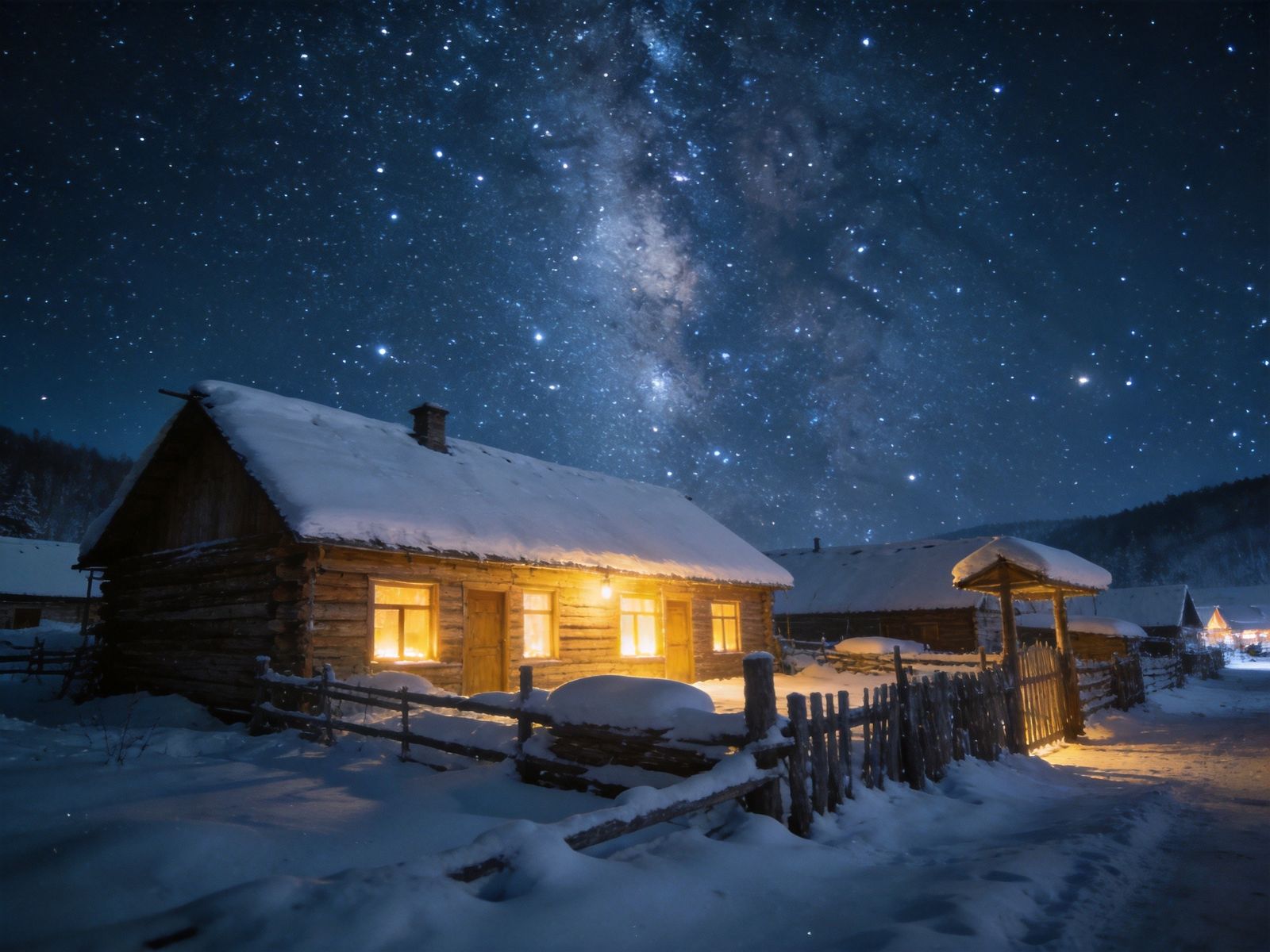 漠河北极村雪景