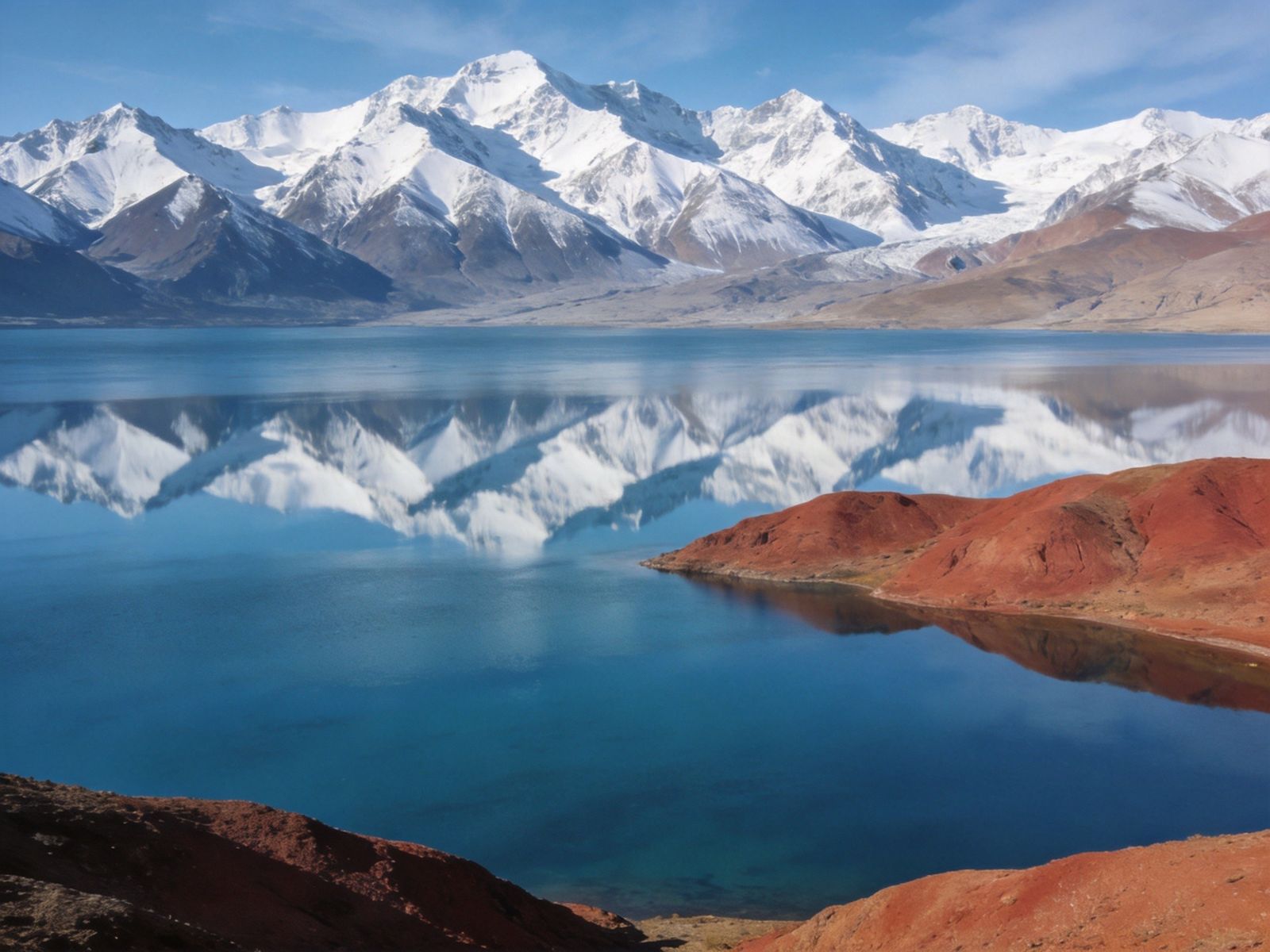 祁连山雪山湖泊