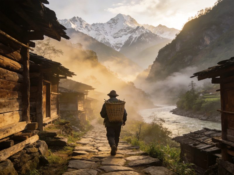 雾里村茶马古道木楞房