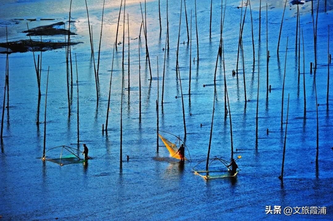 霞浦滩涂劳作与灯影