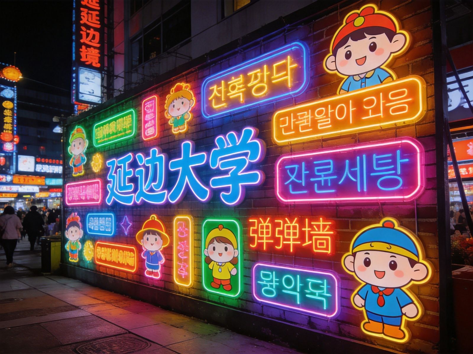 延边大学网红弹幕墙