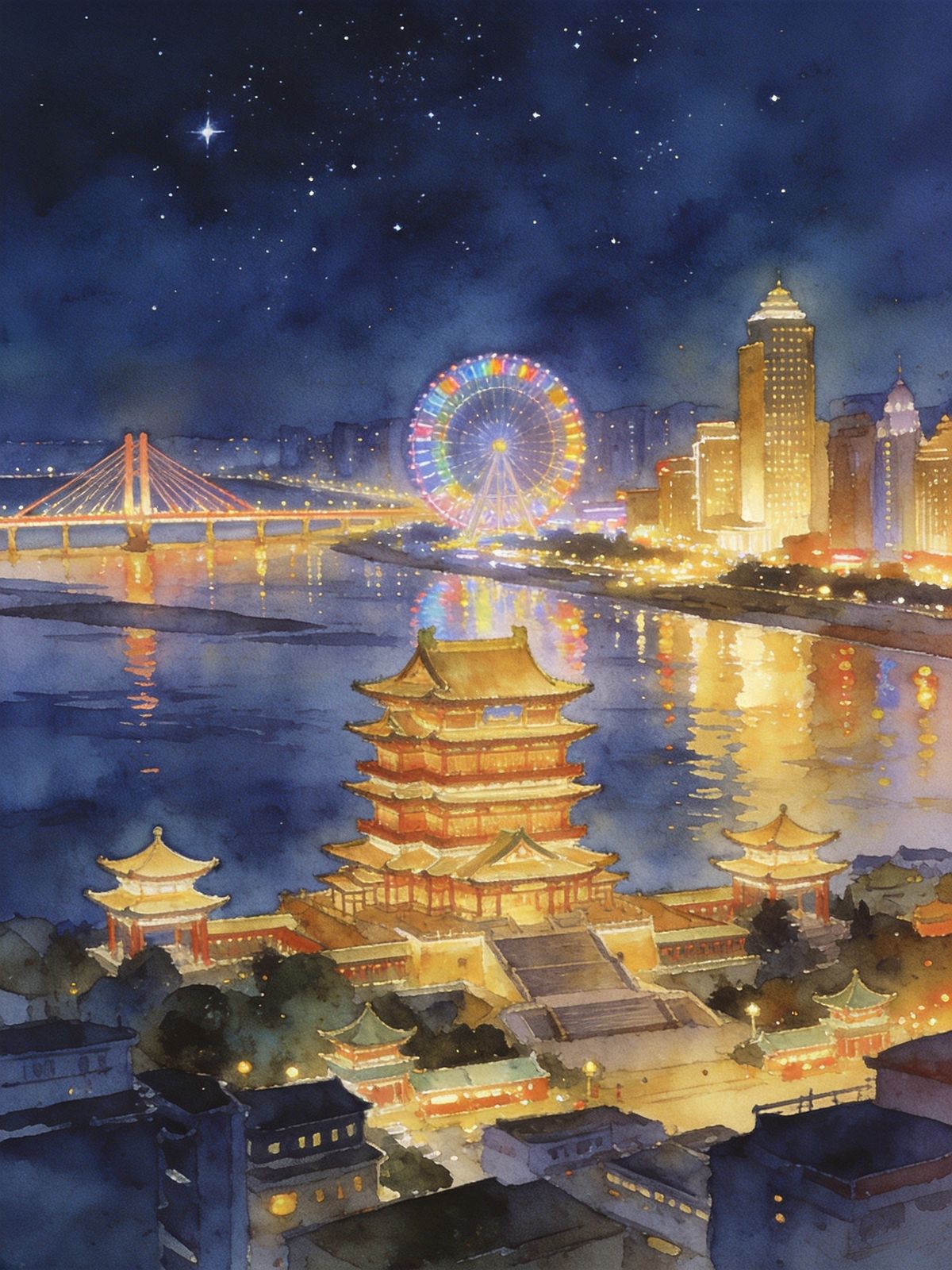 南昌一江两岸夜景