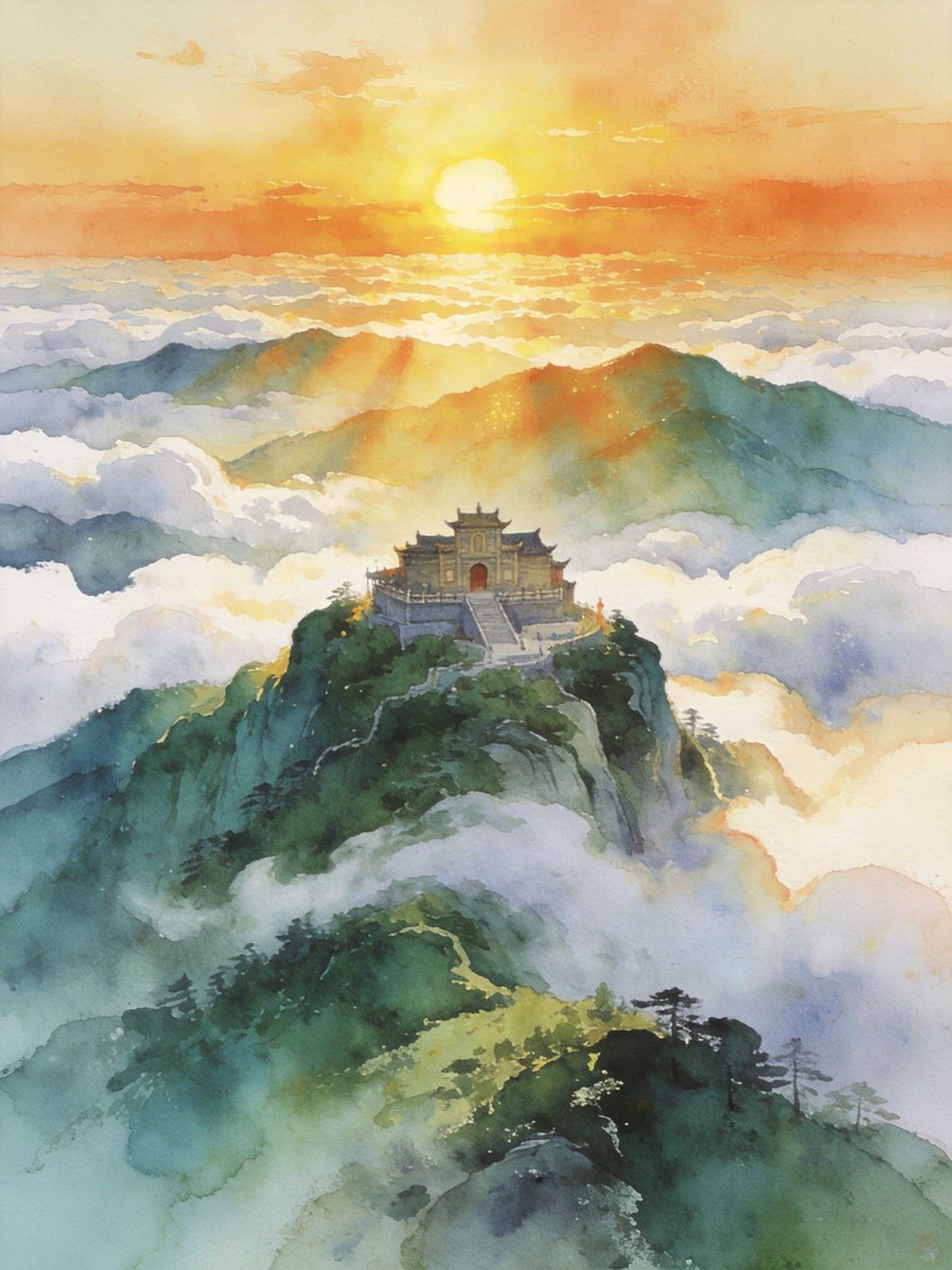 南岳祝融峰云海日出