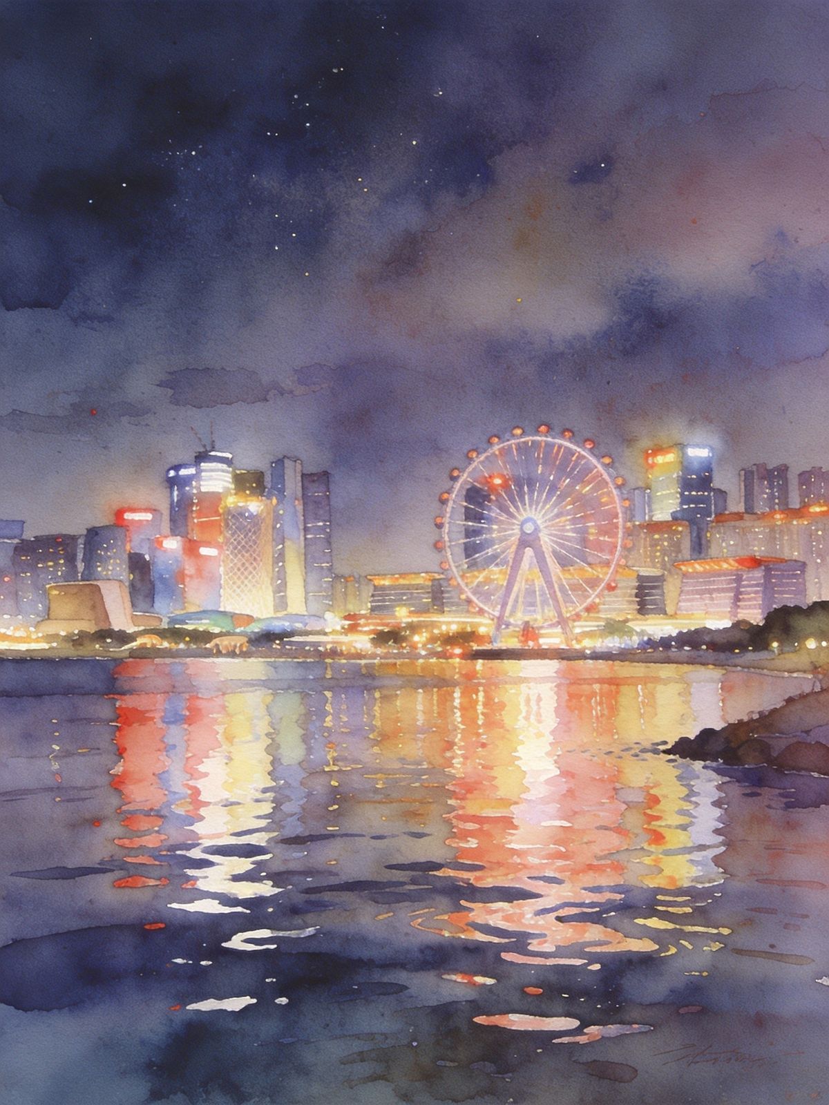 欢乐海岸夜景